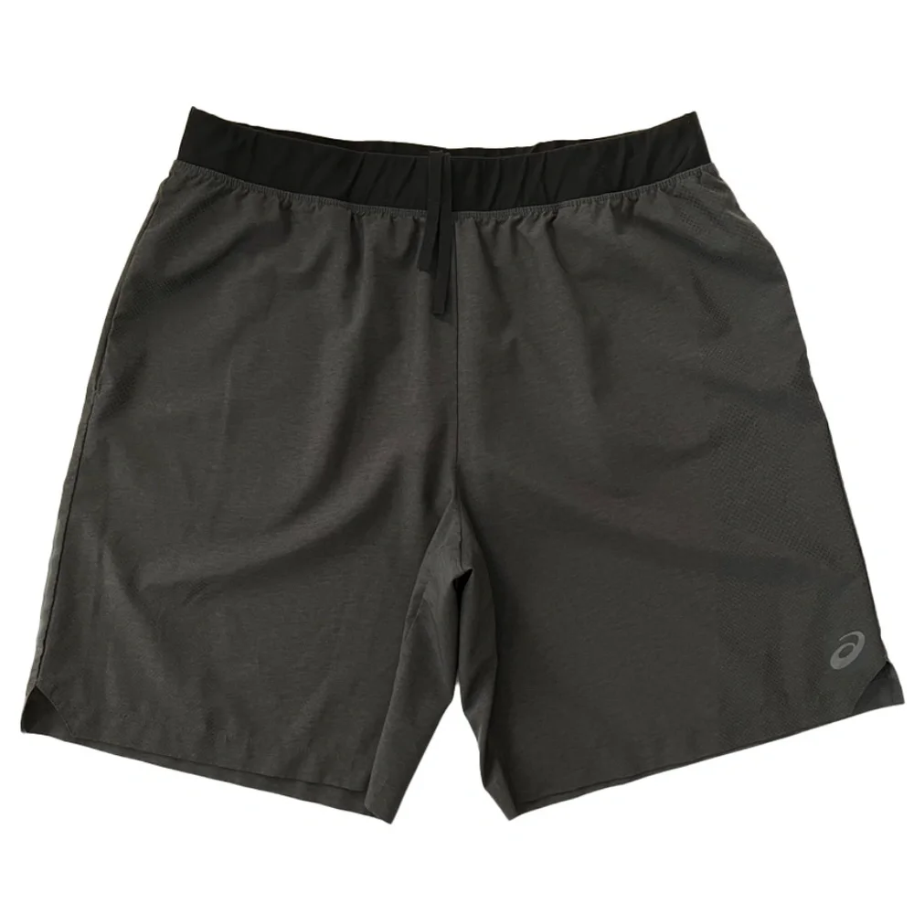 ASICS Men's XL Gray with Black Workout Shorts MEN'S 9IN ASICS MIXER SHORT - Picture 2 of 14